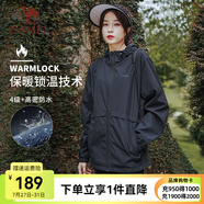 駱駝單層夾克風(fēng)衣男女同款加絨防風(fēng)防水中性梭織運(yùn)動外套 3901，幻影黑，男女同款 （細(xì)絨） M