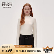Teenie Weenie小熊女裝簡約簡約冬裝吸濕發(fā)熱抓絨半高領(lǐng)打底衫T恤 象牙白 XL (175)