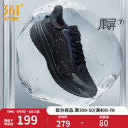 361度運動鞋男鞋雨屏7雨天通勤鞋防潑水防滑黑色跑鞋緩震鞋子男 曜石黑 42