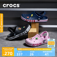 crocs卡駱馳洞洞鞋貝雅卡駱班輕便耐磨一腳蹬休閑鞋|205089 黑色/白色-066 43 (270mm)