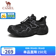 駱駝（CAMEL）【云山】網(wǎng)面戶外徒步登山休閑丑萌鞋情侶 G15S076106 黑色 42
