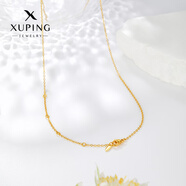 XUPING旭平首飾銅合金素鏈條 3號(hào)色鏈條（金色）尾鏈隨機(jī) 約42+2+2+2+2cm