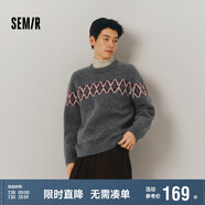 森馬毛衫男冬季費爾島提花民族風針織衫復古情侶毛衣109724107206
