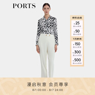 PORTSPURE女裝2024早秋新款長袖襯衫LT9B078UPS027 黑白色印花 S (4)