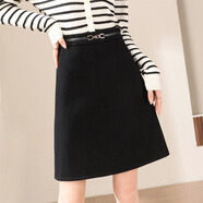 尚靜綿羊毛呢子半裙法式優(yōu)雅通勤簡(jiǎn)約短款半身裙小個(gè)子流行半裙