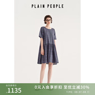 PLAIN PEOPLE法式度假花卉印花小個(gè)子大擺量連衣裙女2025夏季新款 深紫 M