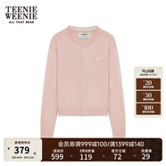 Teenie Weenie小熊女裝春簡(jiǎn)約柔軟親膚毛針織空調(diào)開衫薄款毛衣披肩 粉色 L