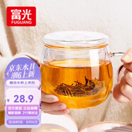 富光花茶杯 男女士茶水分離杯子 雙層辦公泡茶玻璃杯帶把高硼硅水杯