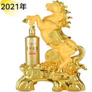 茅臺（MOUTAI）集團(tuán) 醬香型白酒 53度 500mL 1瓶 馬年生肖紀(jì)念酒擺件