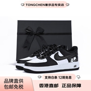 耐克（NIKE）【定制球鞋】AirForce1栗子夏日禮盒百搭潮流vibe風(fēng)包裹性防滑低 黑色 38.5