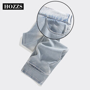 漢哲思Hozzs/漢哲思牛仔褲男士夏季薄款時尚百搭長褲美式直筒休閑褲子男 1淺藍色 M