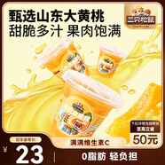 三只松鼠汁汁黃桃水果撈200g*6杯盒裝新鮮水果罐頭零食酸甜清爽解饞