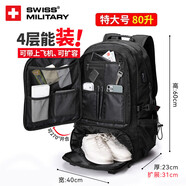 SWISSMILITARY瑞士軍刀背包男士大容量旅行包運(yùn)動(dòng)雙肩包旅游出差戶外登山書包
