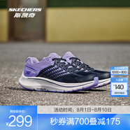 斯凱奇（Skechers）暮光鞋丨2025新品運動跑鞋男女款高回彈輕質(zhì)吸震綁帶休閑鞋 女款-海軍藍(lán)色/薰衣草色/NVLV 36