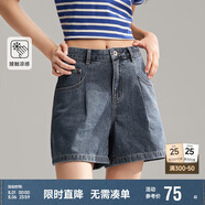 森馬牛仔褲女簡約時尚A字褲ins潮夏季涼感短褲休閑風(fēng)109324122005