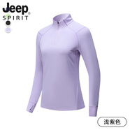 JEEP SPIRIT跑步長(cháng)袖T恤男士運動(dòng)馬拉松專(zhuān)用田徑秋冬季透氣速干春秋款 淺紫色(女款) S 關(guān)注店鋪領(lǐng)10元優(yōu)惠券