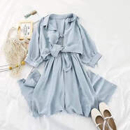 溫彌連體褲春夏女韓版時(shí)尚套裝新款裝外套衣寬松吊帶連衣褲兩件套 339藍色兩件套 S 建議95斤內