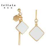 翡拉拉（fellala）不對(duì)稱琺瑯耳環(huán)女時(shí)尚百搭氣質(zhì)飾品 1
