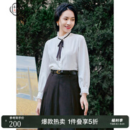 固執(zhí)（OBSTINATE）春季新款長(zhǎng)袖蝴蝶結(jié)襯衫女10831CS07785 米白色 M 165/84A