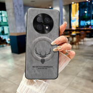 邁琪數碼（Maqi Star） 適用oppoa5pro手機殼全包五金防摔保護套a3磁吸商務(wù)皮革納帕紋 【磁吸款-納帕紋鹿頭】灰色 OPPOA3【成品-五金鏡頭】