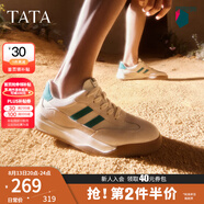 他她（TATA）男士阿甘男鞋復(fù)古德訓(xùn)鞋男運(yùn)動休閑鞋厚底板鞋小白鞋PCB01AM3 米/綠 39