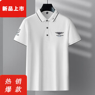 駱駝（CAMEL）純棉男士短袖t恤2025新款高端商務(wù)polo衫男重磅 駱駝官旗方艦店Y08白色 -冰絲棉 M 官旗方艦店 【建議100-120斤