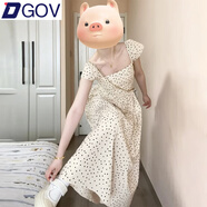 DGOV茶歇法式小飛袖波點(diǎn)連衣裙子女夏季2025新款氣質(zhì)收腰a字長(zhǎng)裙 波點(diǎn)裙【韓系氛圍感穿搭/清系掐 S 40/45kg