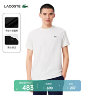 LACOSTE法國(guó)鱷魚(yú)男裝25春夏新款時(shí)尚純色運(yùn)動(dòng)休閑圓領(lǐng)T恤|TH8920 001/白色 M 4