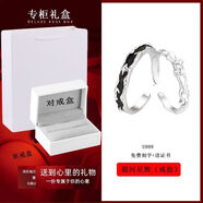 S999純銀戒指 新款琺瑯彩銀河星輝情侶款ins星星對戒送圣誕禮物 銀河星輝/情侶一對 魅藍禮盒/送證書(shū)+擦銀布