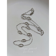 胖東來(lái)同款代購多層銀項鏈女意大利進(jìn)口技術(shù)工藝S925純鍍金爆閃豆 1.6mm粗 銀色 豬鼻子項鏈 50cm