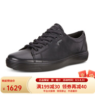 ECCO愛步男鞋新款春夏透氣防水防滑低幫休閑板鞋 柔酷430364 黑色-21001 40
