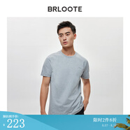 巴魯特（Brloote）新疆棉短袖T恤男士時(shí)尚百搭休閑打底衫夏裝 灰色 175/96A