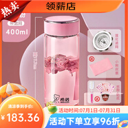 希諾（HEENOOR）玻璃杯旗艦官網(wǎng)女 400ml-容量適中-櫻花粉-帶濾網(wǎng)0