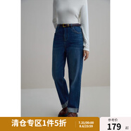 獨(dú)束大碼女裝經(jīng)典復(fù)古錐形抓絨保暖牛仔褲女秋冬新款微胖mm長褲子 牛仔藍(lán) XL