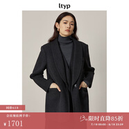 旅途原品ltyp 900G100%羊毛雙面呢兩件套毛呢西裝/背心連衣裙套裝 石墨灰（西裝+V領(lǐng)背心裙） XS-S