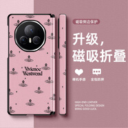 幸運鉆 適用榮耀MagicV3手機殼VS3磁吸中軸折疊屏小羊皮防摔女歐美潮牌高級2025新款保護套 中軸磁吸實黑-歐美潮牌C7 榮耀MagicVs3