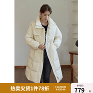 獨(dú)束【三色可選】大碼女裝白鴨絨羽絨服女冬新款胖mm收腰顯瘦外套 米杏色 L