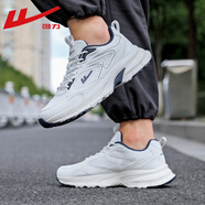 回力（Warrior）休閑鞋男鞋增高厚底老爹鞋透氣跑步運動鞋 WL(AB)-1197 白深藍 42