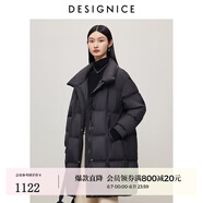 迪賽尼斯（DESIGNICE）冬季新款白鵝絨高級感通勤外套純色立領(lǐng)羽絨服女 黑色 S 建議拍前聯(lián)系客服確認