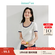 茵曼（INMAN）多色無袖顯瘦吊帶背心T恤女裝2025夏季新款簡約休閑百搭圓領上衣 牙白色-18424213 M