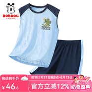 巴布豆男童速干衣2025年夏季新款中大童薄款透氣背心坎肩衣服涼感透氣 藍(lán) 巴布仙人掌X_3 160
