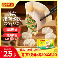 灣仔碼頭薺菜豬肉水餃720g36只早餐食品速食半成品面點(diǎn)速凍餃子