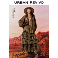 UR【鐘楚曦聯(lián)名款】2025秋季新款女拼接豹紋格紋半裙UYL550113 多色 L (XL-XXL)