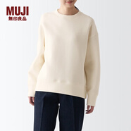 無印良品MUJI 女式 雙層編織 毛圈 運動衫 女士衛(wèi)衣外套女款衣服 BB2NQA3A 象牙色 XS