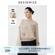 迪賽尼斯（DESIGNICE） 2025春季新款氣質(zhì)通勤圓領(lǐng)羊毛衫長(zhǎng)袖毛針織衫女 香檳色 S