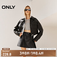 ONLY春夏時(shí)尚潮流短裙高腰PU百褶裙半身裙女|12436S004 H1Z 黑色 M (165) 68A