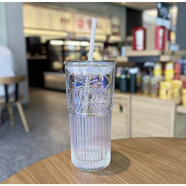 星巴克新款櫻花女神玻璃吸管杯高顏值大容量夏季冷水杯伴手禮生日禮物 幻彩極光女神吸管杯550ml