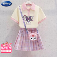 迪士尼（Disney）庫(kù)洛米裙子女童夏季套裝2025新款兒童POLO連衣裙女孩夏套裝裙 幸運(yùn)洛米-粉色-不配包 160 建議身高150-160cm