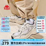 KAPPA卡帕網(wǎng)面運(yùn)動鞋女鞋銀色老爹鞋女夏季新款鞋子女百搭休閑鞋跑步鞋 月灰色/棕色 35