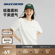 斯凱奇（Skechers）夏季男女情侶同款繽紛休閑系列透氣半袖針織短袖T恤